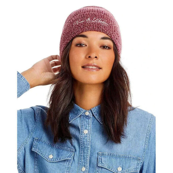 Rag & Bone Women\'s Wool Blend Heritage Beanie Winter Hat Burgundy $165